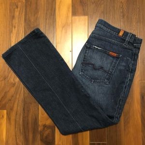 7FAM high waist bootcut blue jeans